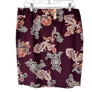 NWT Ann Taylor Academia Straight‎ Pencil Paisley Skirt